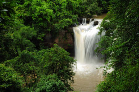 Waterfall in Khao Yai National Park, Thailandの写真素材