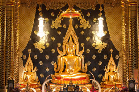 Golden Buddha Statue in the temple, Thailand