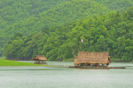 Houseboat in Thailandの写真素材