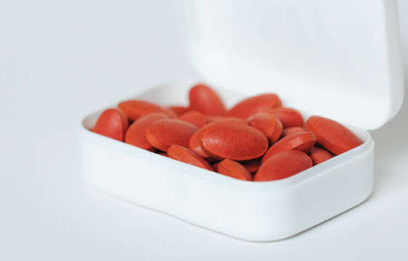 Medications in a plastic boxの写真素材