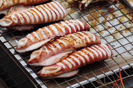seafood, Squid grill  on the marketの写真素材