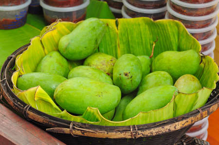 mango in basketの写真素材