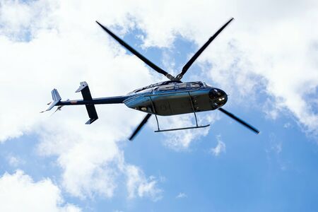 passenger helicopter flies at an air showの写真素材