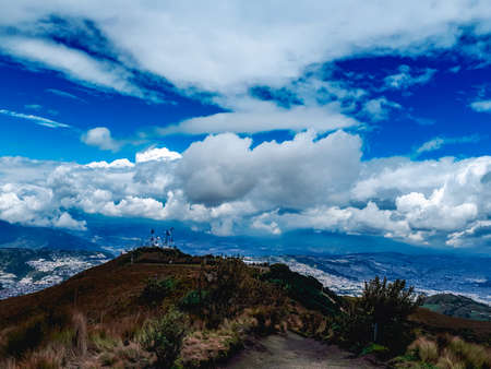 View of the city of San Francisco from the top of the mountain.の写真素材