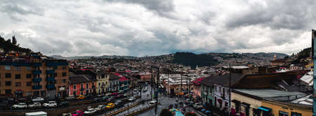 A panoramic view of the city of Genoa, Italyの写真素材