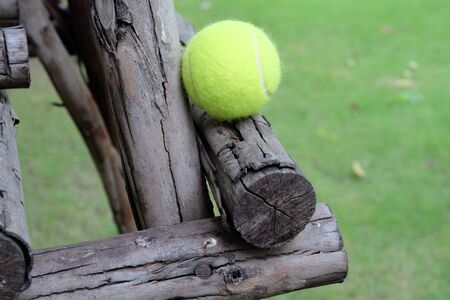 tennis ball in the parkの写真素材