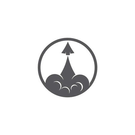 rocket logo design symbol vector template.Rocket in the circleのイラスト素材