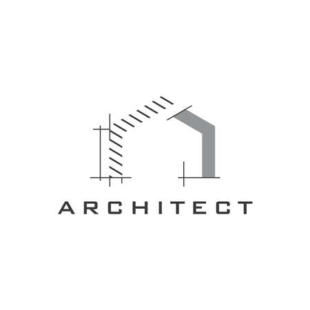 Real estate company symbol.Building and construction icon logo design.Vectorのイラスト素材