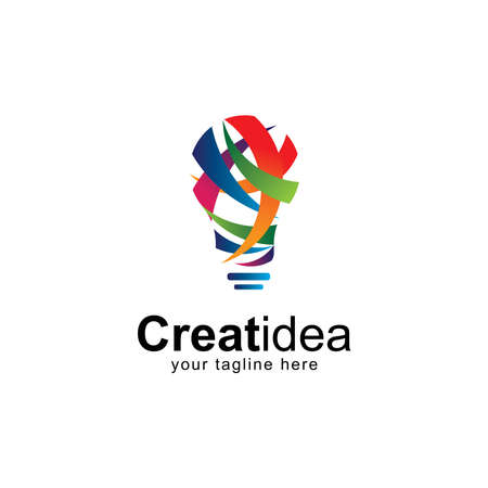 Abstract colorful bulb logo design idea template.Vectorのイラスト素材