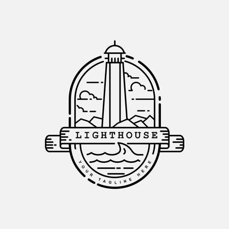 light house logo design vector template.beacon symbol illustrationのイラスト素材