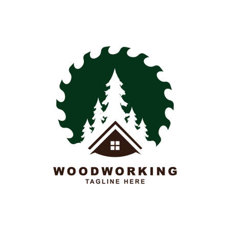 wood working symbol logo designのイラスト素材