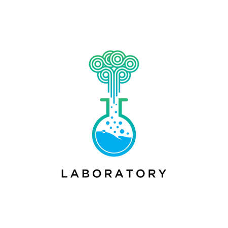 laboratory icon technology,test tube symbol logo design vector templateのイラスト素材