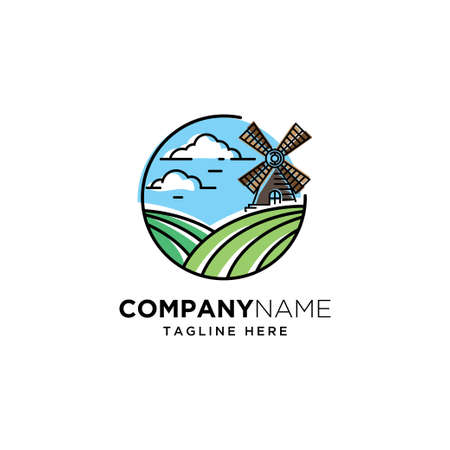 windmill logo design vector templateのイラスト素材