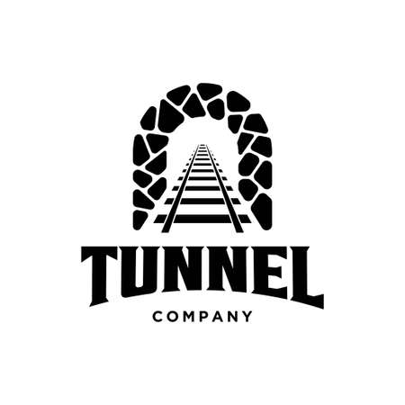 rail with tunnel logo design templateのイラスト素材