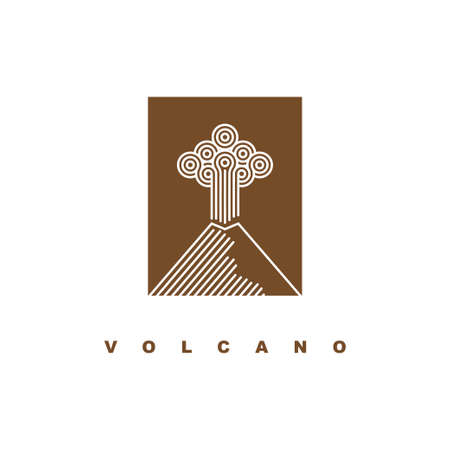 mountain eruption logo design vector templateのイラスト素材