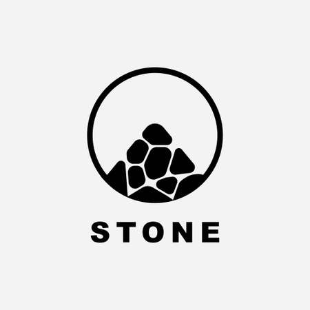 stone in the circle logo design vector template illustrationのイラスト素材