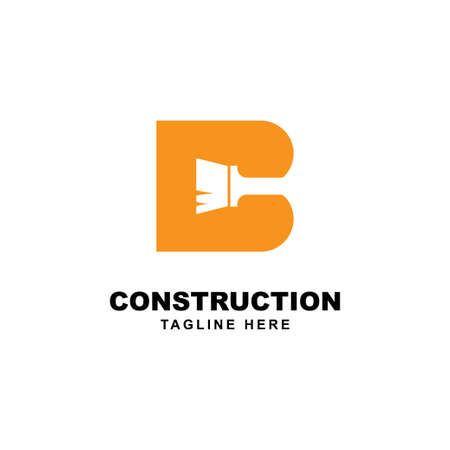 letter b with paint brush logo design templateのイラスト素材