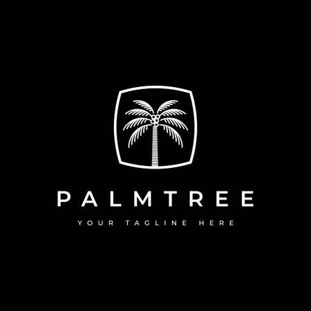 Coconut tree logo design.Palm tree iconのイラスト素材