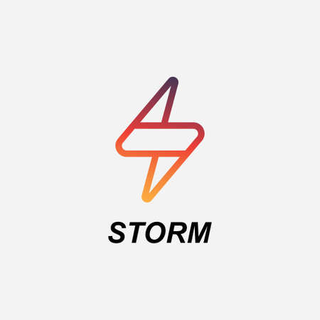 modern creative thunder shape logo design vector template. Flash symbol with letter Sのイラスト素材