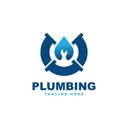Plumbing logo design vector templateのイラスト素材