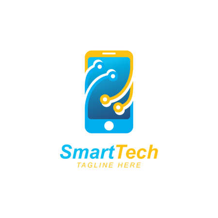 Mobile phone logo design concept illustration. Smart phone icon vector templateのイラスト素材