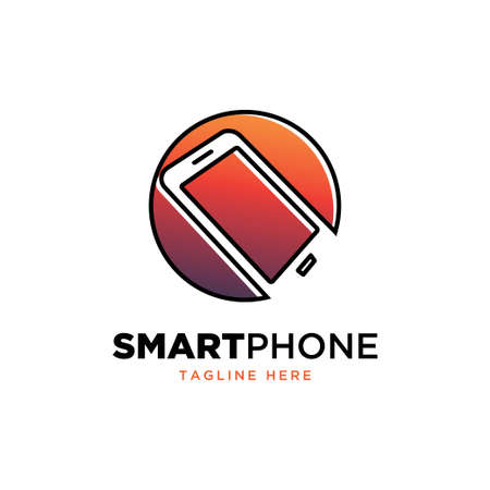 Mobile phone logo design concept illustration. Smart phone icon vector templateのイラスト素材