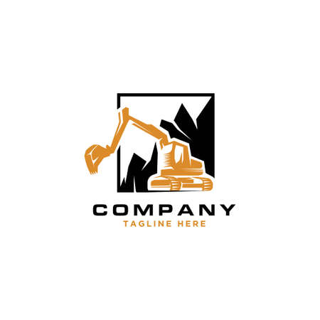 Excavator symbol logo design vector template. Construction icon companyのイラスト素材