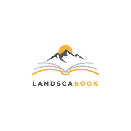 Landscape book logo design vector templateのイラスト素材