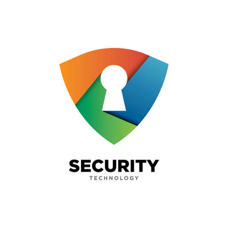 Protection symbol logo design vector template. Modern shield security iconのイラスト素材