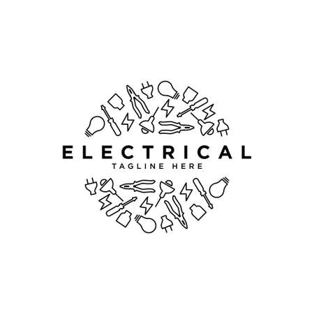 Electrical icon set logo design vector template.のイラスト素材