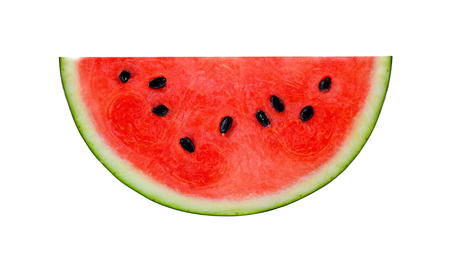 A half of fresh watermelon isolated on white background.の写真素材