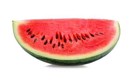 Fresh watermelon and slices isolated on white background.の写真素材