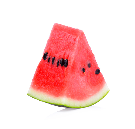 Fresh watermelon slice isolated on white background.の写真素材