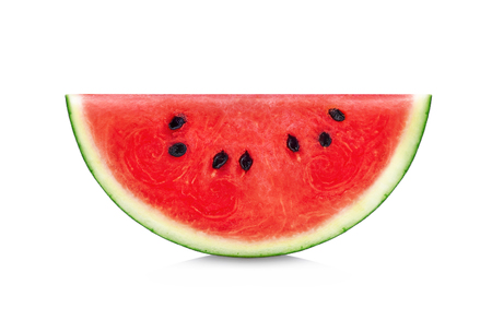 Sliced of watermelon isolated on white background.の写真素材