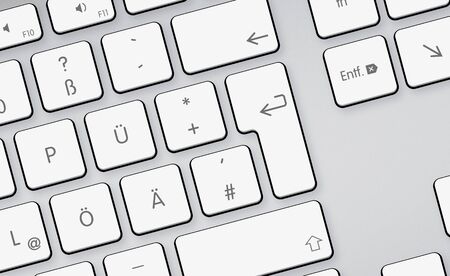 White keyboard buttonsの写真素材