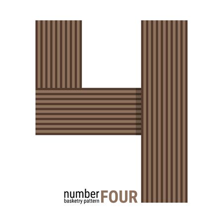 Unique number shape design with line Basketry pattern. Abstract geometric seamless pattern. Simple vector illustration with A harmonious blend of retro and modern styles. You can change the color as needed. Subtle minimalist design.のイラスト素材