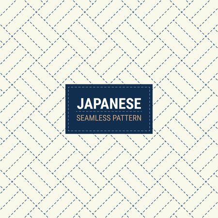 Japanese Sashiko Seamless pattern. This is a simple vector illustration with harmonious blend of retro and modern styles. The color can be changed if needed.のイラスト素材