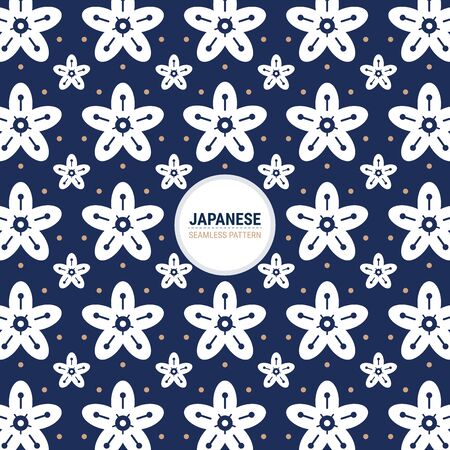 Japanese Sashiko Seamless pattern. This is a simple vector illustration with harmonious blend of retro and modern styles. The color can be changed if needed.のイラスト素材