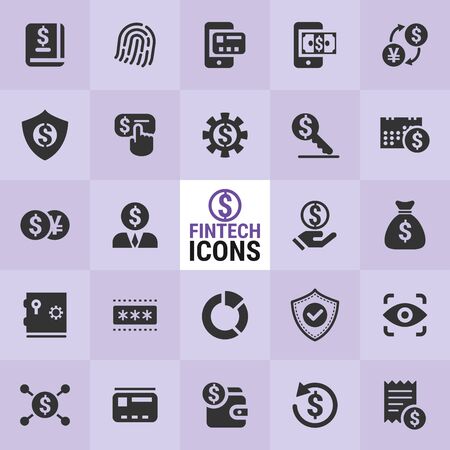 Excellent FinTech icons for designers in the design of all kinds of works. Beautiful and modern icon which can be used in many purposes.のイラスト素材