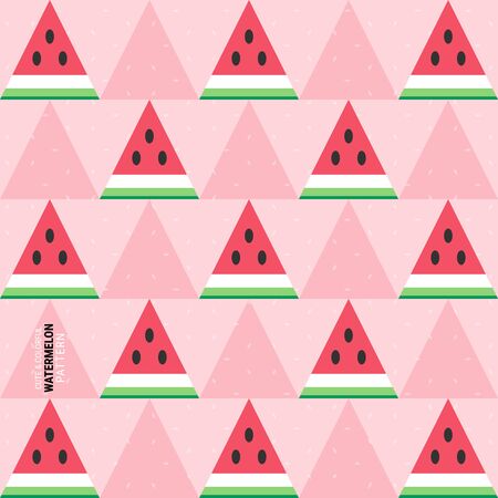 Cute and colorful watermelon pattern. A seamless vector background. This is a simple vector illustration with harmonious blend of retro and modern stylesのイラスト素材