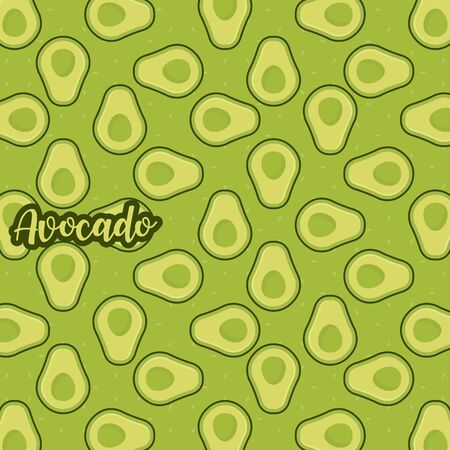 Cute and colorful avocado pattern. A seamless vector background. This is a simple vector illustration with harmonious blend of retro and modern styles.   vector.のイラスト素材
