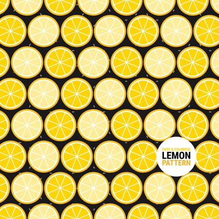 Cute and colorful lemon pattern. A seamless vector background. This is a simple vector illustration with harmonious blend of retro and modern styles. vector.のイラスト素材