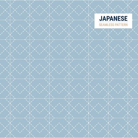 Japanese Sashiko Seamless pattern. This is a simple vector illustration with harmonious blend of retro and modern styles. The color can be changed if needed.のイラスト素材