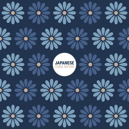 Traditional Japanese floral pattern. This is a simple vector illustration with harmonious blend of retro and modern styles. The color can be changed if needed. Eps10 vector.のイラスト素材