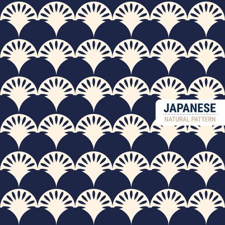 Traditional Japanese natural pattern. This is a simple vector illustration with harmonious blend of retro and modern styles. The color can be changed if needed. Eps10 vector.のイラスト素材