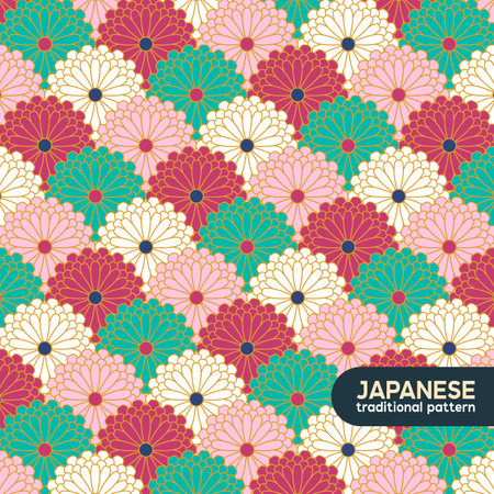 Traditional Japanese pattern. This is a simple vector illustration with harmonious blend of retro and modern styles. The color can be changed if needed. Eps10 vector.のイラスト素材