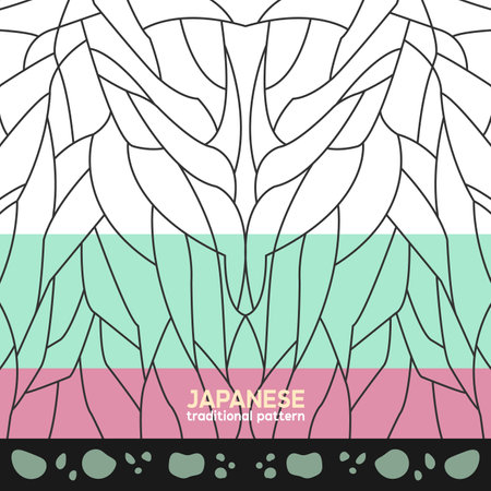 Traditional Japanese pattern. This is a simple vector illustration with harmonious blend of retro and modern styles. The color can be changed if needed. Eps10 vector.のイラスト素材