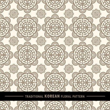 Traditional Korean floral pattern. This is a simple vector illustration with harmonious blend of retro and modern styles. The color can be changed if needed. Eps10 vector.のイラスト素材