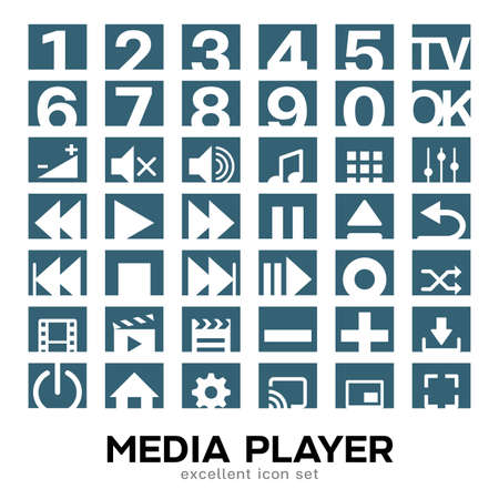 Media player control icon set for designers in the design of all kinds of works. Beautiful and modern icon which can be used in many purposes Eps10 vector.のイラスト素材