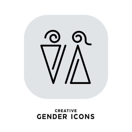 Gender icons set. People pictograms. Lady and gentleman restroom sign. body shape symbols and silhouette. Creative and modern icon which can be used in many purposes Eps10 vector.のイラスト素材